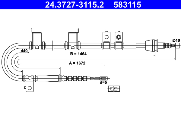 Cable Pull, parking brake (Double cloth)  Art. 24372731152