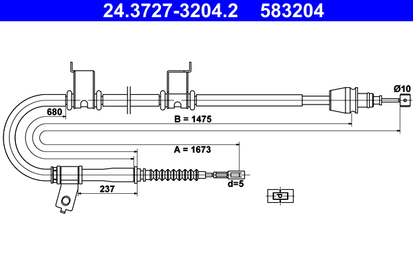 Cable Pull, parking brake (Back, left)  Art. 24372732042