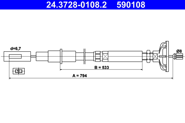 Cable Pull, clutch control (Double cloth)  Art. 24372801082