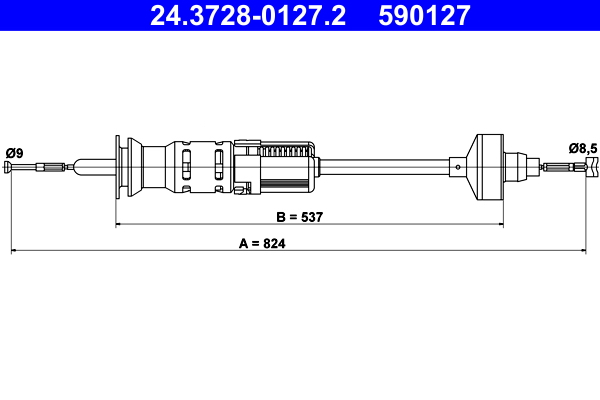 Cable Pull, clutch control (Front axle)  Art. 24372801272