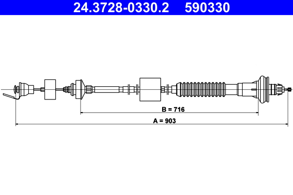 Cable Pull, clutch control (front axle both sides)  Art. 24372803302