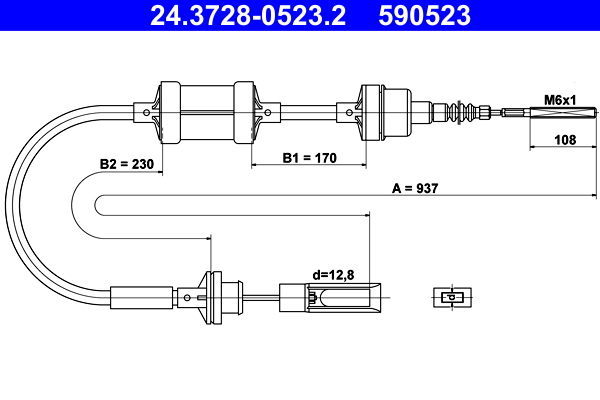 Cable Pull, clutch control (Front axle)  Art. 24372805232