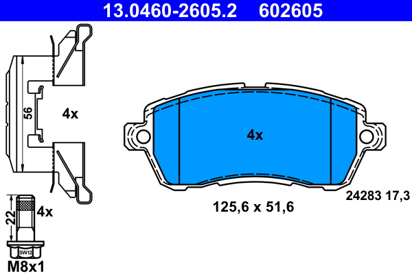 Brake Pad Set, disc brake (Front axle)  Art. 13046026052