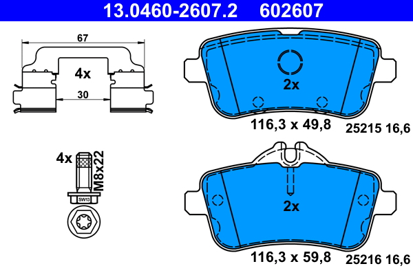 Brake Pad Set, disc brake (Rear axle)  Art. 13046026072