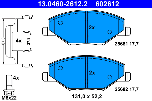 Brake Pad Set, disc brake (Front axle)  Art. 13046026122