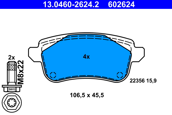 Brake Pad Set, disc brake (Rear axle)  Art. 13046026242