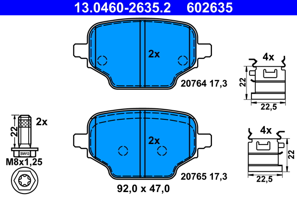 Brake Pad Set, disc brake  Art. 13046026352