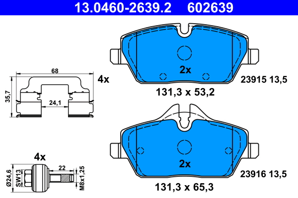 Brake Pad Set, disc brake  Art. 13046026392