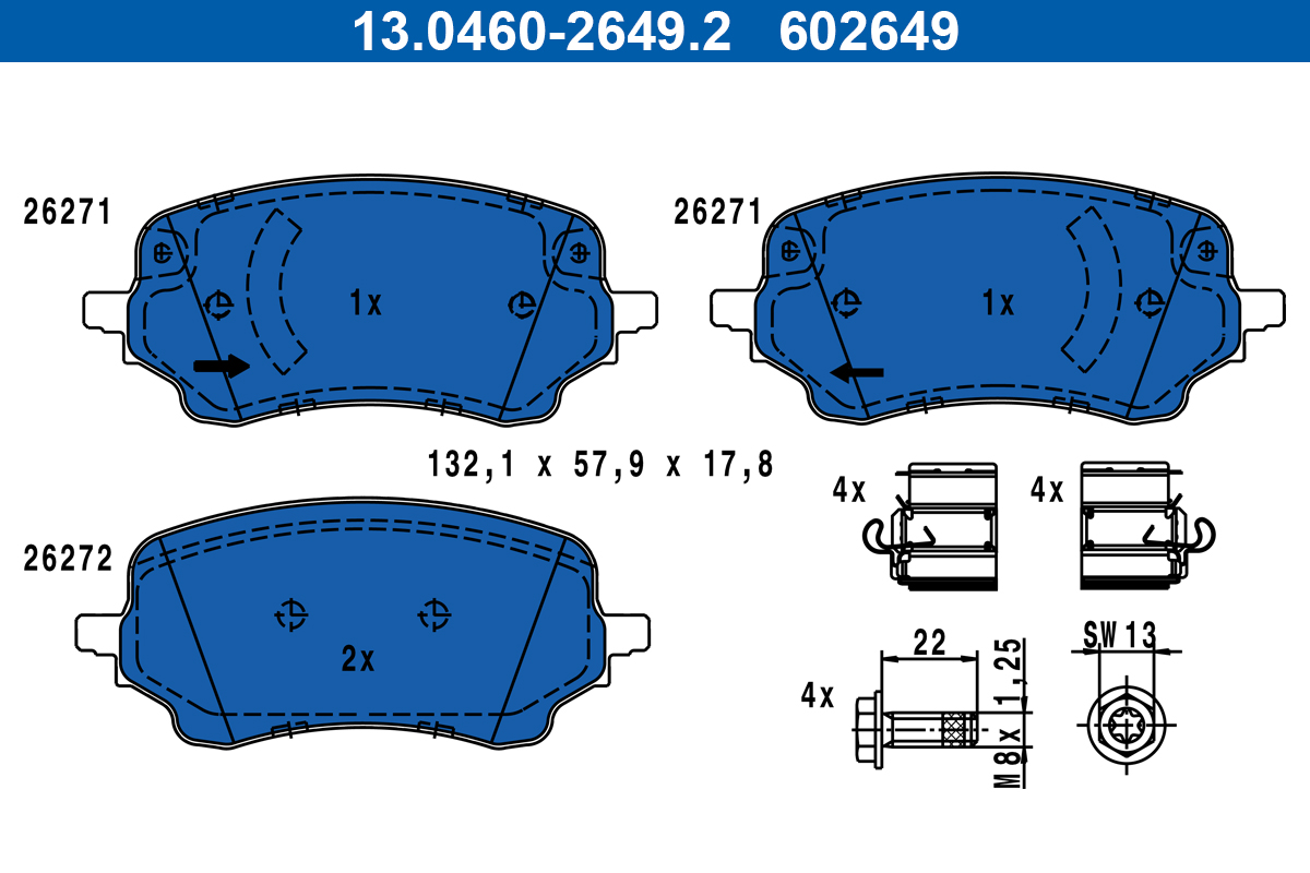 Brake Pad Set, disc brake  Art. 13046026492