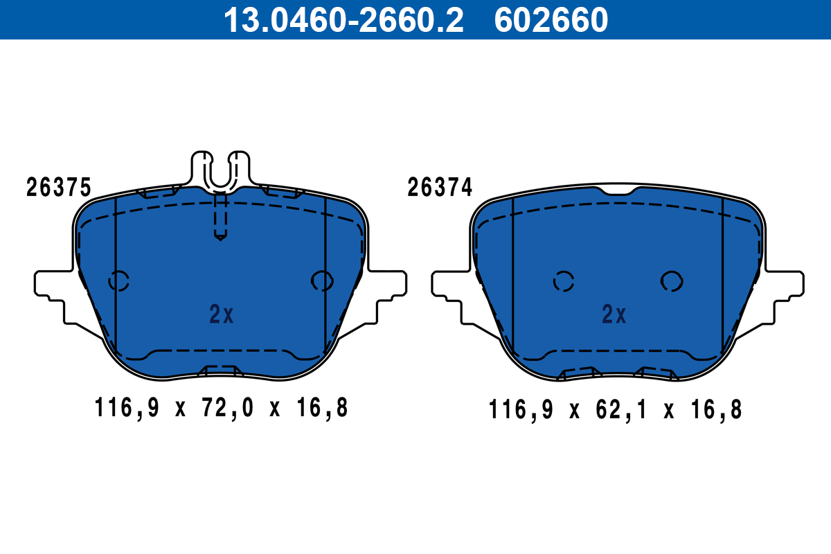 Brake Pad Set, disc brake  Art. 13046026602