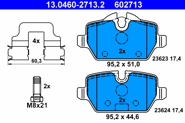 Brake Pad Set, disc brake (Rear axle)  Art. 13046027132