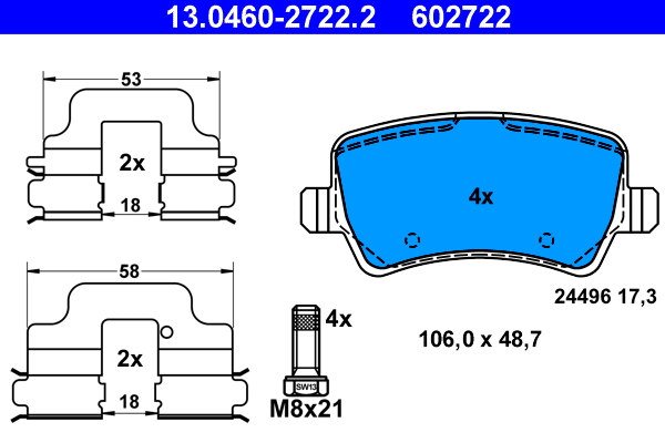 Brake Pad Set, disc brake (Rear axle)  Art. 13046027222