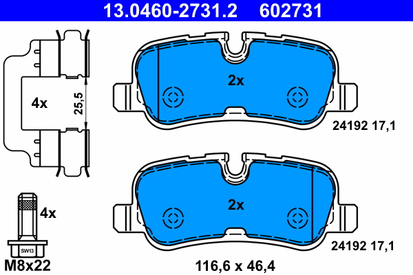 Brake Pad Set, disc brake (Rear axle)  Art. 13046027312