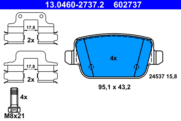 Brake Pad Set, disc brake (Rear axle)  Art. 13046027372