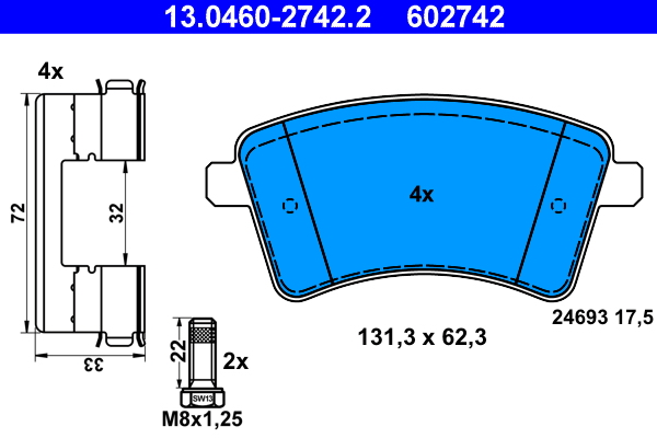 Brake Pad Set, disc brake (Front axle)  Art. 13046027422