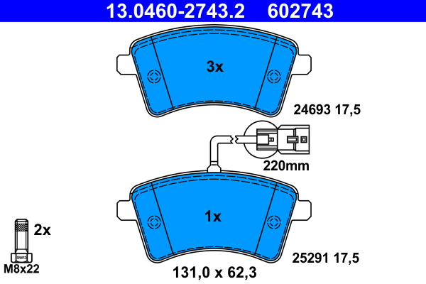 Brake Pad Set, disc brake (Rear axle)  Art. 13046027432