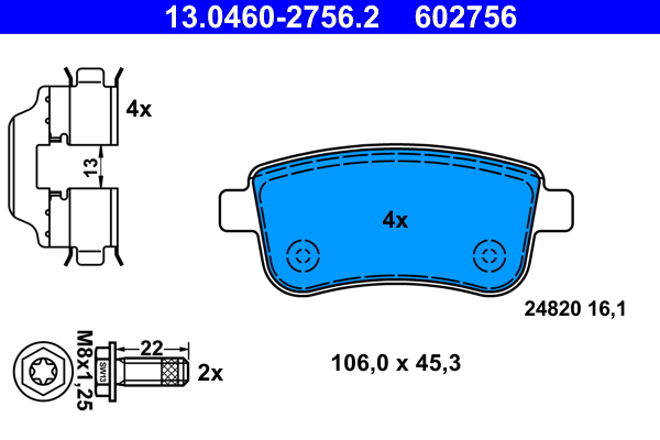 Brake Pad Set, disc brake (Rear axle)  Art. 13046027562