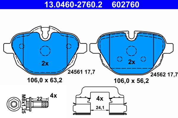 Brake Pad Set, disc brake (Rear axle)  Art. 13046027602