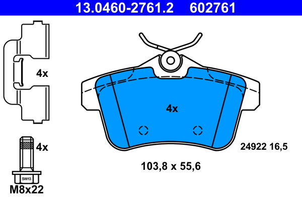 Brake Pad Set, disc brake (Rear axle)  Art. 13046027612