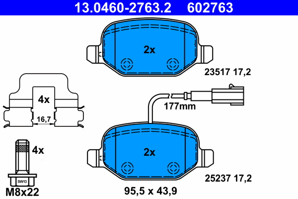 Brake Pad Set, disc brake (Rear axle)  Art. 13046027632