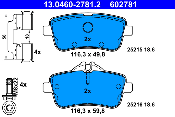 Brake Pad Set, disc brake (Rear axle)  Art. 13046027812