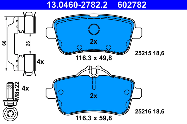 Brake Pad Set, disc brake (Rear axle)  Art. 13046027822