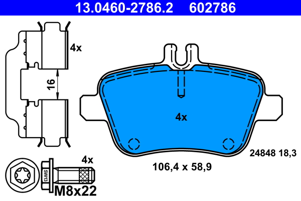 Brake Pad Set, disc brake (Rear axle)  Art. 13046027862