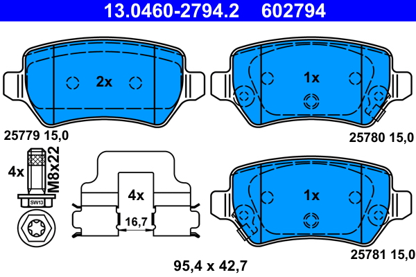 Brake Pad Set, disc brake (Rear axle)  Art. 13046027942