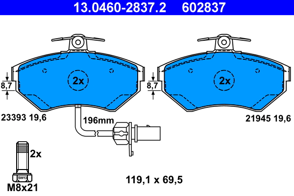 Brake Pad Set, disc brake (Front axle)  Art. 13046028372