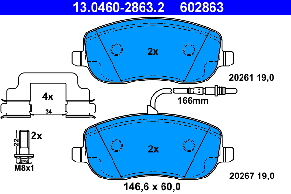 Brake Pad Set, disc brake (Front axle)  Art. 13046028632