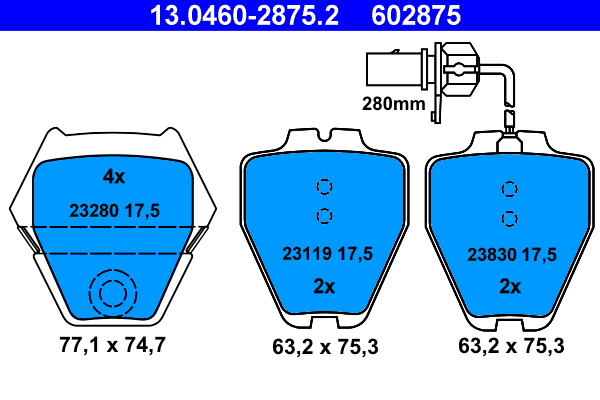 Brake Pad Set, disc brake (Front axle)  Art. 13046028752