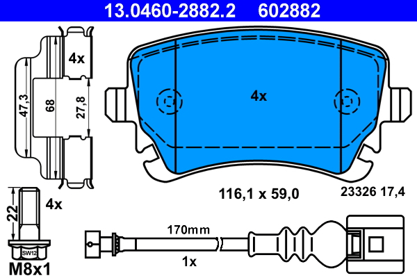 Brake Pad Set, disc brake (Rear axle)  Art. 13046028822