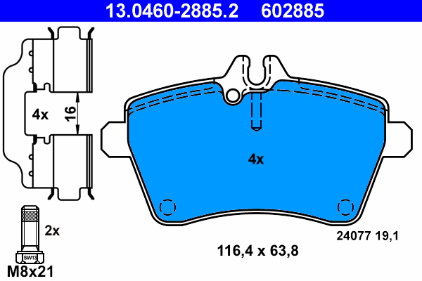 Brake Pad Set, disc brake (Front axle)  Art. 13046028852