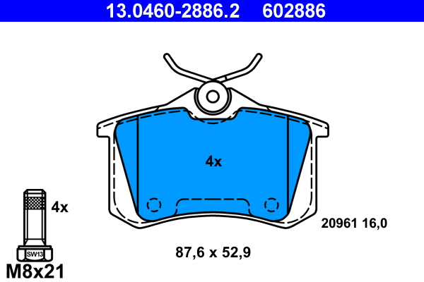 Brake Pad Set, disc brake (Rear axle)  Art. 13046028862