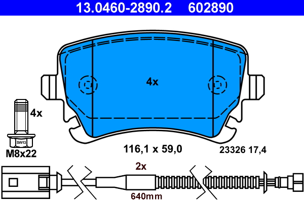 Brake Pad Set, disc brake (Rear axle)  Art. 13046028902