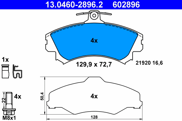 Brake Pad Set, disc brake (Front axle)  Art. 13046028962