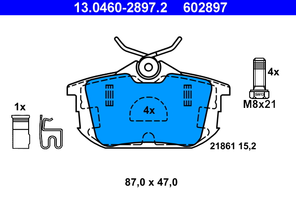 Brake Pad Set, disc brake (Rear axle)  Art. 13046028972