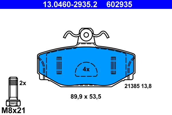 Brake Pad Set, disc brake (Rear axle)  Art. 13046029352