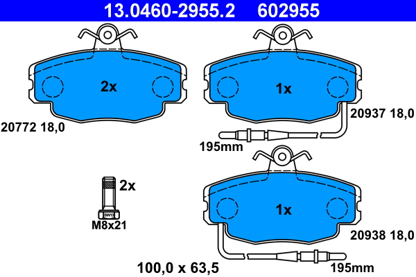 Brake Pad Set, disc brake (Front axle)  Art. 13046029552