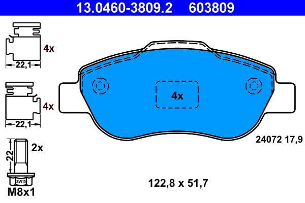 Brake Pad Set, disc brake (Front axle)  Art. 13046038092