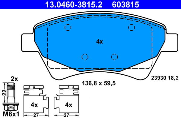 Brake Pad Set, disc brake (Front axle)  Art. 13046038152