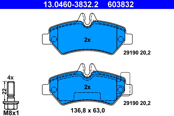 Brake Pad Set, disc brake (Rear axle)  Art. 13046038322