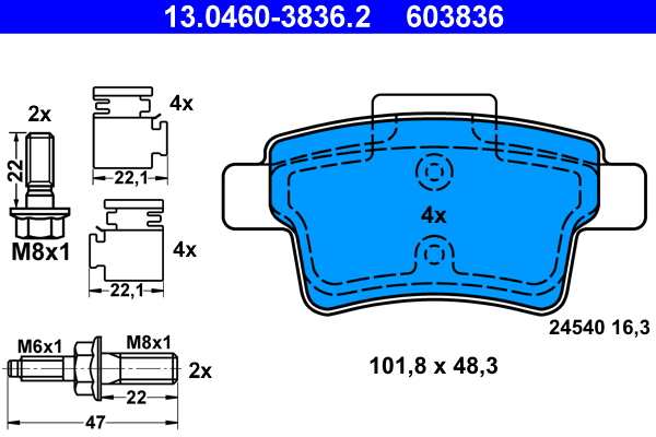 Brake Pad Set, disc brake (Rear axle)  Art. 13046038362