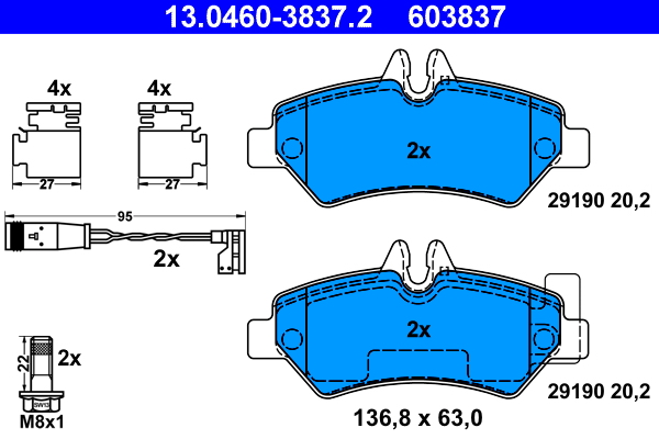 Brake Pad Set, disc brake (Rear axle)  Art. 13046038372