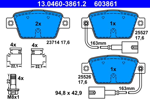 Brake Pad Set, disc brake (Rear axle)  Art. 13046038612