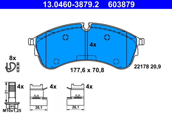 Brake Pad Set, disc brake  Art. 13046038792