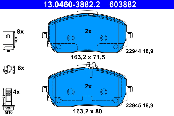 Brake Pad Set, disc brake (Front axle)  Art. 13046038822