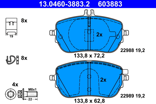 Brake Pad Set, disc brake  Art. 13046038832