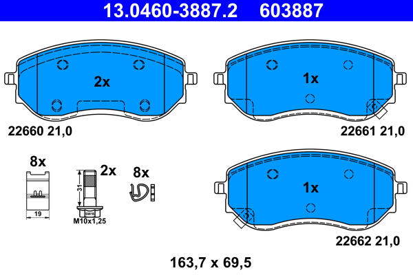 Brake Pad Set, disc brake (Front axle)  Art. 13046038872