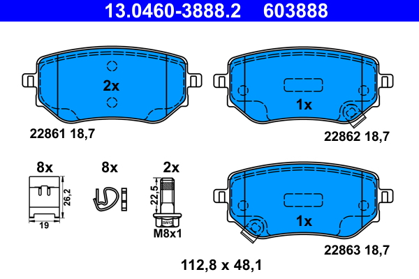 Brake Pad Set, disc brake  Art. 13046038882